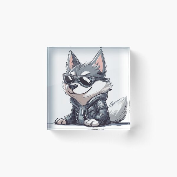Item preview, Cool Husky – Stylish Badass Dog in Leather Jacket designed and sold by DKRPalette.