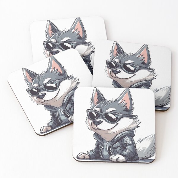 Item preview, Cool Husky – Stylish Badass Dog in Leather Jacket designed and sold by DKRPalette.