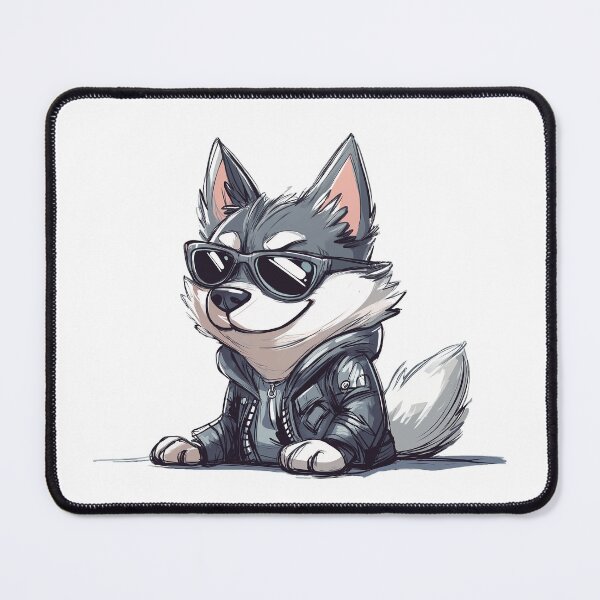 Item preview, Cool Husky – Stylish Badass Dog in Leather Jacket designed and sold by DKRPalette.