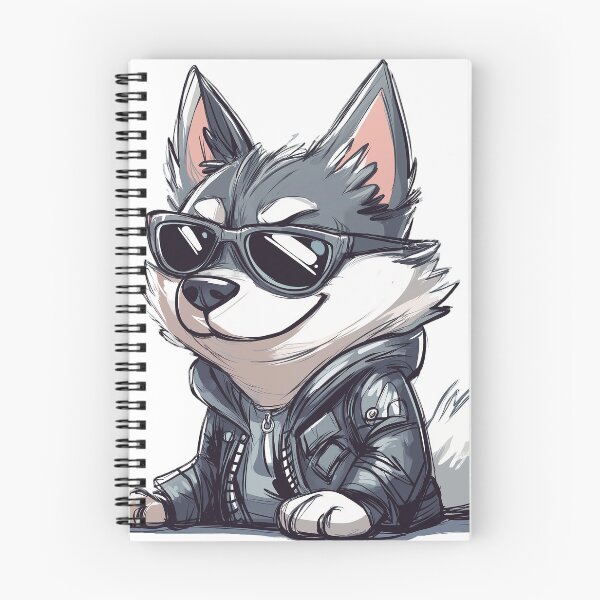 Item preview, Cool Husky – Stylish Badass Dog in Leather Jacket designed and sold by DKRPalette.