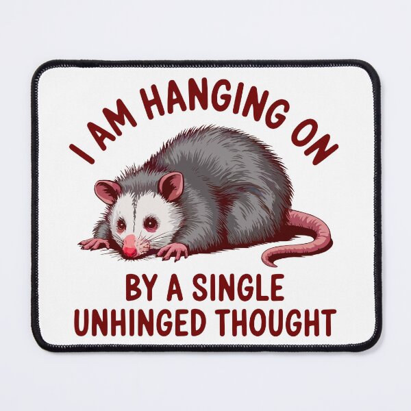 Item preview, Hanging On By A Single Unhinged Thought designed and sold by Angry Swan Designs.
