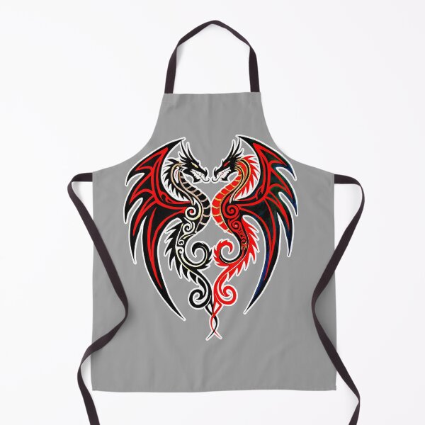 Item preview, Tribal Twin Dragons – Black & Red Symmetric Heart Art designed and sold by VikArtStudio.