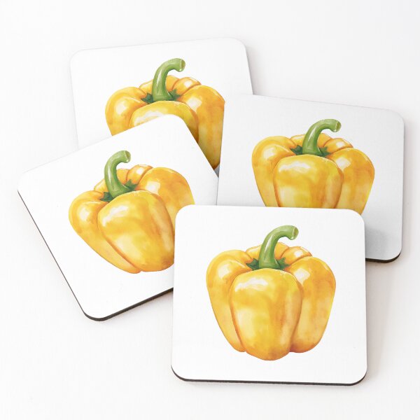 Item preview, Bright Watercolor Yellow Bell Pepper Art designed and sold by PapuruDesigns.