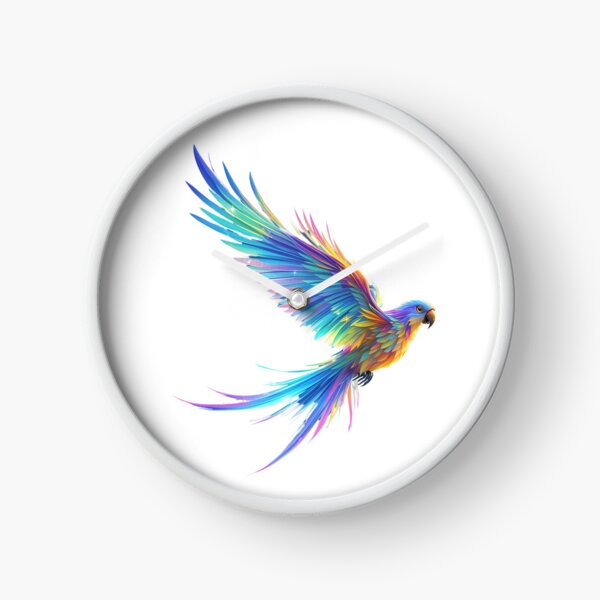 Vista previa del artículo con la obra «Pájaro guacamayo loro azul volando, diseño de loro», diseñado y vendido por Coolparrotgirl.