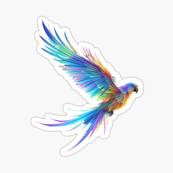 Vista previa del artículo con la obra «Pájaro guacamayo loro azul volando, diseño de loro», diseñado y vendido por Coolparrotgirl.