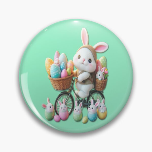 Item preview, Easter Bunny on a Bicycle: Happy Ride with Little Bunnies and Colorful Eggs designed and sold by FotoworldEdel.