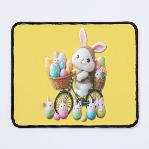 Item preview, Easter Bunny on a Bicycle: Happy Ride with Little Bunnies and Colorful Eggs designed and sold by FotoworldEdel.