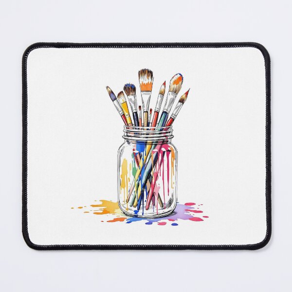 Item preview, Modern Trendy colourful paint brushes in a jar designed and sold by SOUFIANE1991.
