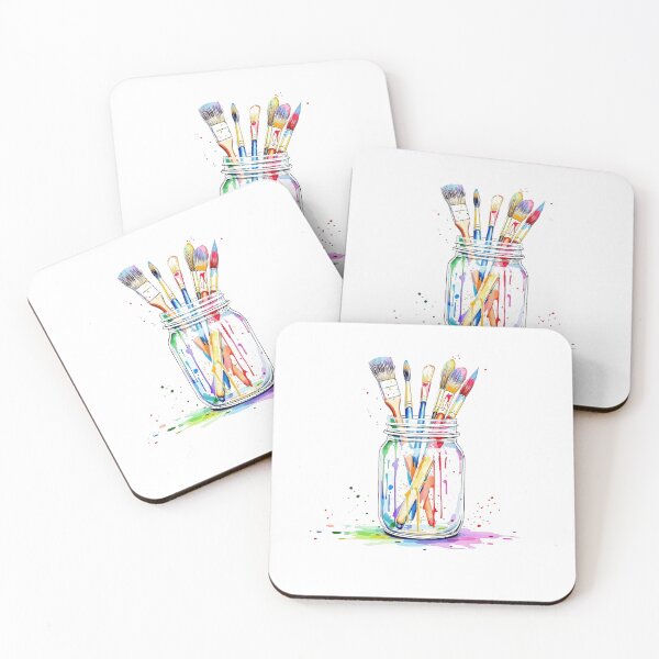 Item preview, Modern Trendy colourful paint brushes in a jar designed and sold by SOUFIANE1991.