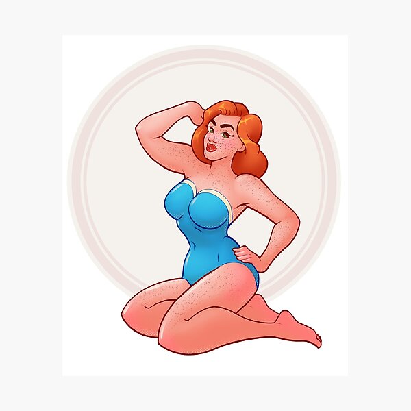 Vista previa del artículo con la obra «Chica pin up», diseñado y vendido por HappyOops.