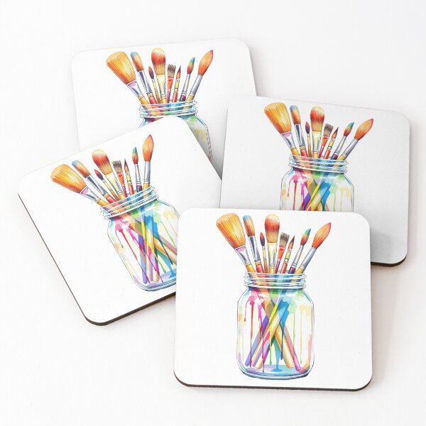 Item preview, Modern Trendy colourful paint brushes in a jar designed and sold by SOUFIANE1991.