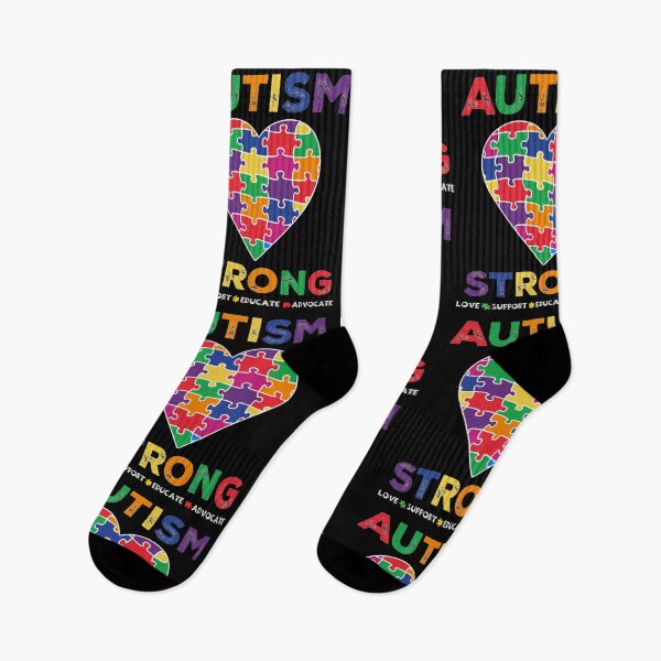 Item preview, Autism Strong Love , Support , Educate , Advocate - Colorful Puzzle Heart  - Autistic Gril Boy  designed and sold by Smix Pixels.