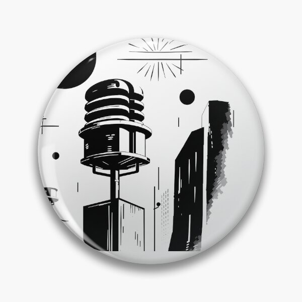 Item preview, Black White Geometric Landscapes Forms Space Exploration Visions designed and sold by ART ATTACK ZONE.