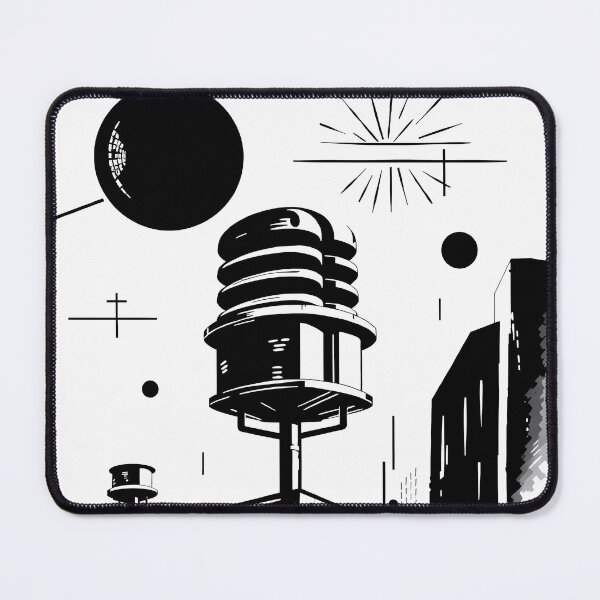 Item preview, Black White Geometric Landscapes Forms Space Exploration Visions designed and sold by ART ATTACK ZONE.