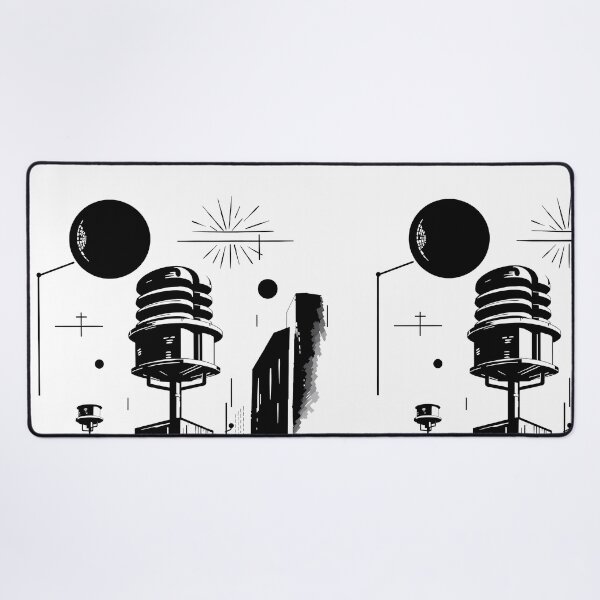 Item preview, Black White Geometric Landscapes Forms Space Exploration Visions designed and sold by ART ATTACK ZONE.