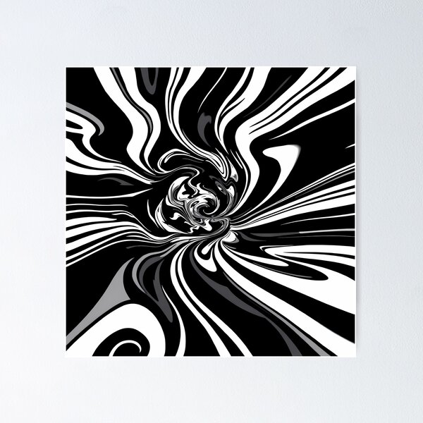 Item preview, Black White Abstract Surreal Art Exploration Visions designed and sold by ART ATTACK ZONE.