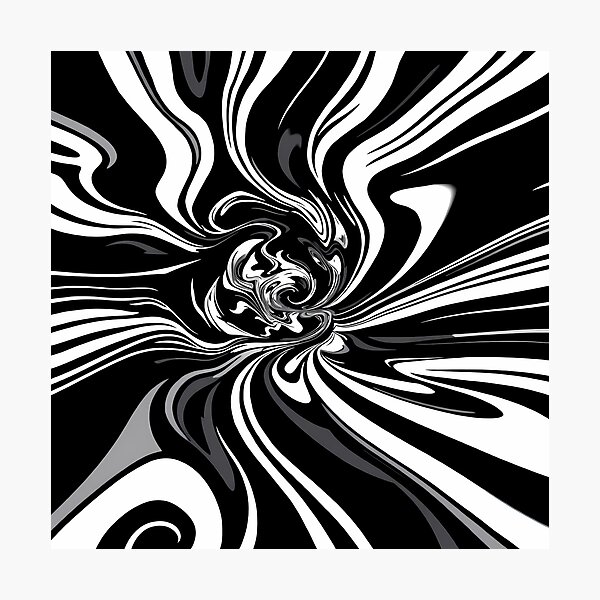 Item preview, Black White Abstract Surreal Art Exploration Visions designed and sold by ART ATTACK ZONE.