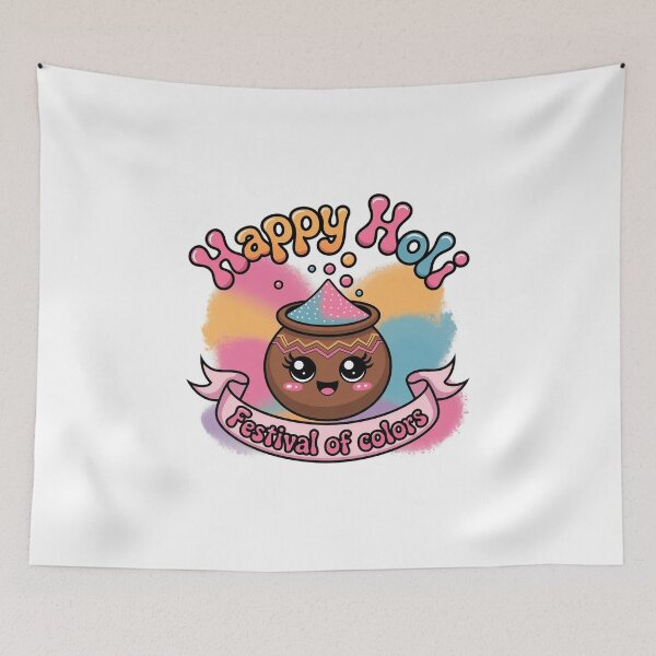 Item preview, Happy Holi - Kawaii Holi Pot designed and sold by MagicWander.