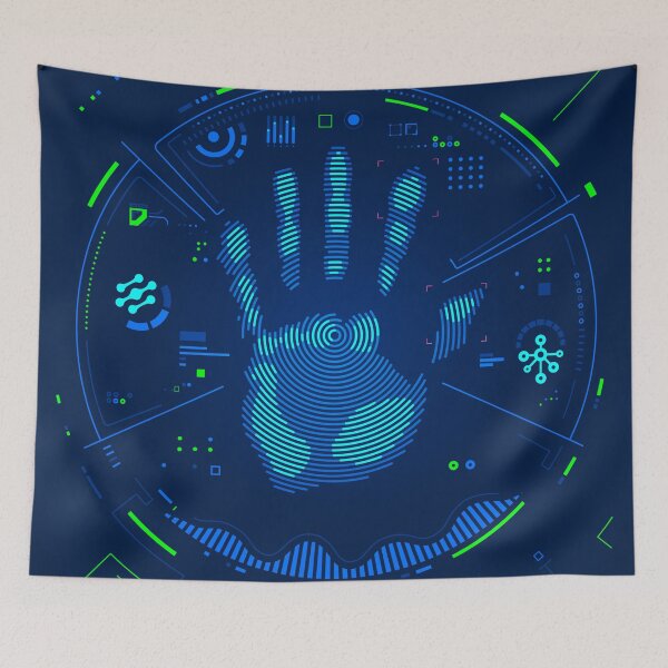 Item preview, digital forensics, circle handprint futuristic technology interface designed and sold by NiamLab.