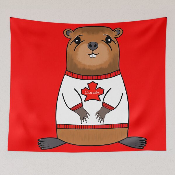 Item preview, Canada Beaver Wearing A Canadian Sweater designed and sold by Sartoris Art.