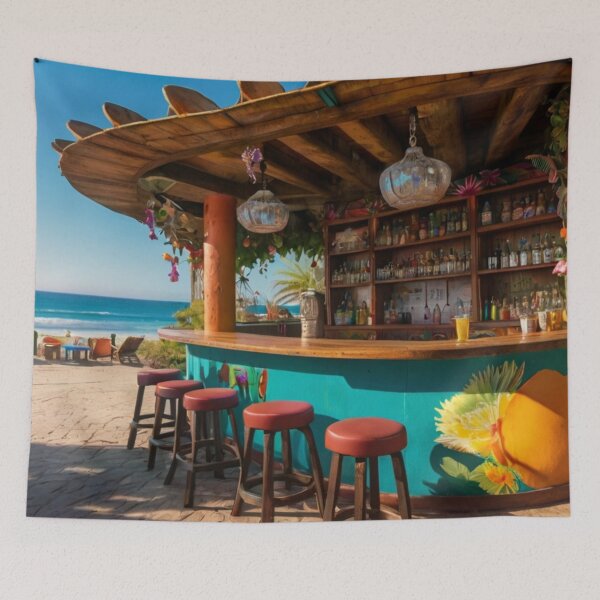 Item preview, Tropical Fiesta: Mexican Bar Overlooking the Sea designed and sold by BlareBlare.
