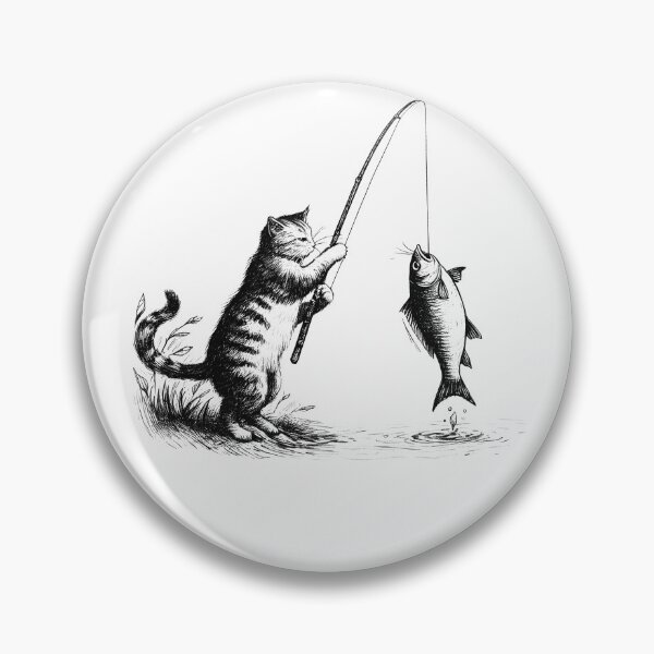Item preview, Cat Fishing Fisherman designed and sold by Kimberley King Art  King Art.