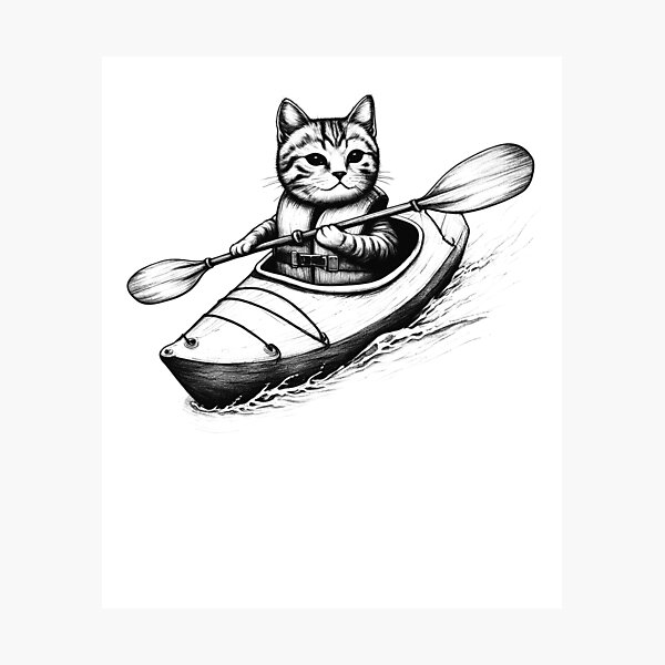 Item preview, Cat Go Kayaking designed and sold by Kimberley King Art  King Art.