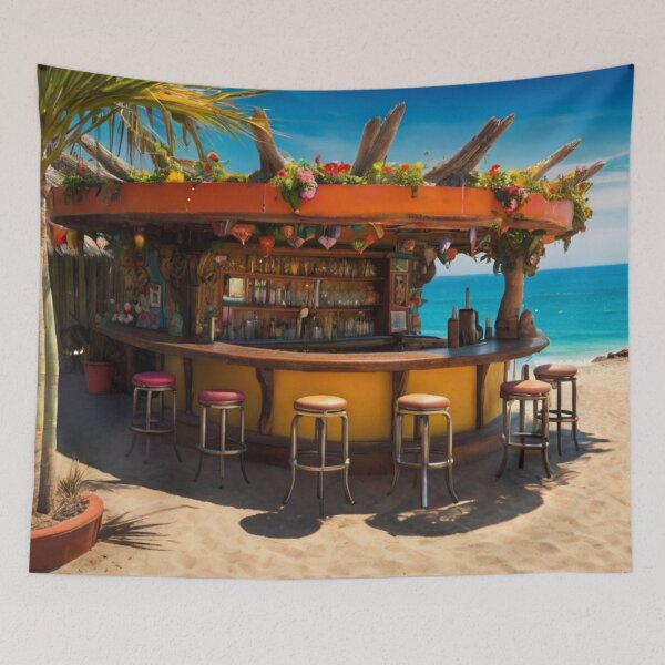 Item preview, Seaside Escape: A Cozy Mexican Bar on the Beach designed and sold by BlareBlare.