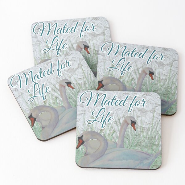 Item preview, Romantic Love shown with Swans – Lifetime Love - Mates for Life designed and sold by DeeDeeDelights.