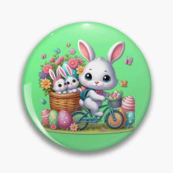 Item preview, Easter Bunny on a Bicycle: Happy Ride with Little Bunnies and Colorful Eggs designed and sold by FotoworldEdel.