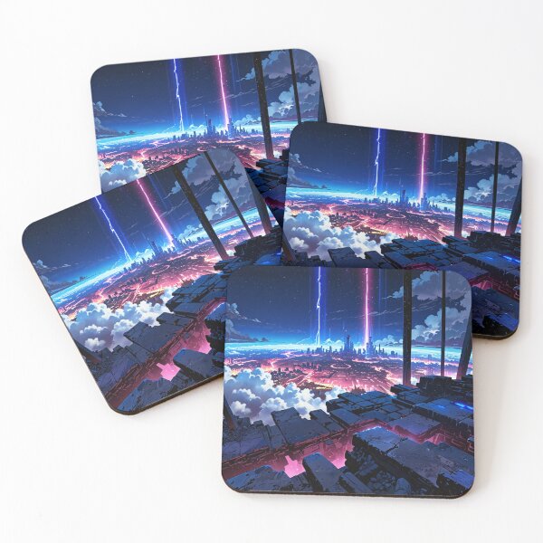 Item preview, Skyward Utopia: The Neon City Above the Clouds designed and sold by novmasao.