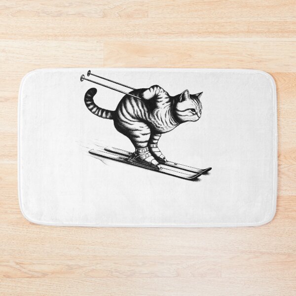 Item preview, Cat Playing Ski - Cat Skiing designed and sold by Kimberley King Art  King Art.
