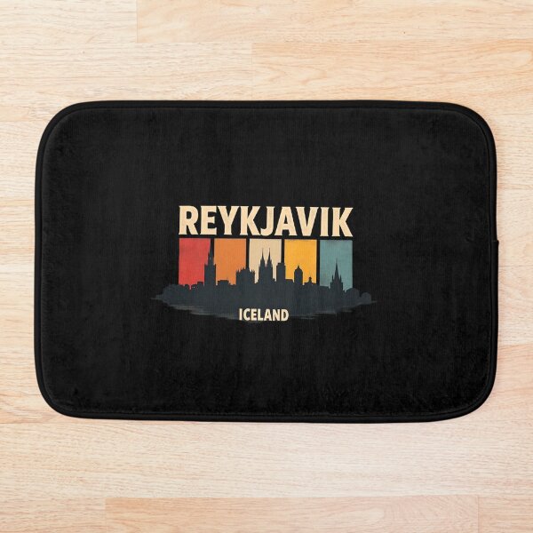 Artikelvorschau, Reykjavik Skyline Retro Vintage Aesthetic entworfen und verkauft von ThreadsInfinite.