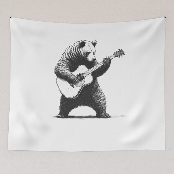 Item preview, Bear Playing Guitar 2 designed and sold by Kimberley King Art  King Art.