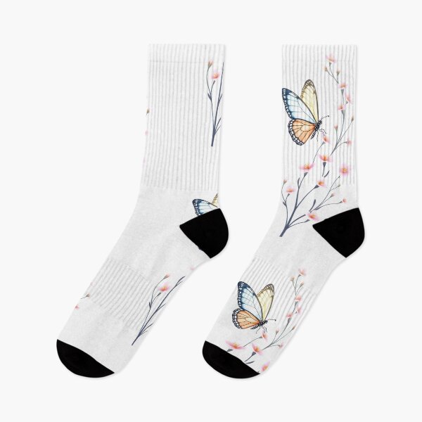 Item preview, White Spring Flowers and Butterfly designed and sold by ZanyPaintbrush.
