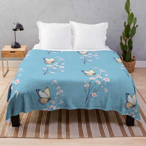 Item preview, White Spring Flowers and Butterfly designed and sold by ZanyPaintbrush.
