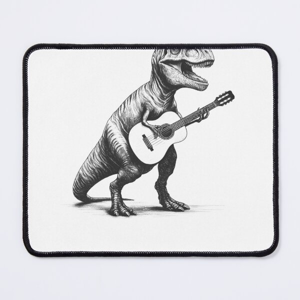 Item preview, Dinosaur Playing Guitar designed and sold by Kimberley King Art King Art.