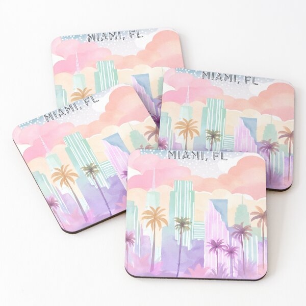 Item preview, Miami, FL – Pastel Art Deco Skyline designed and sold by HonkyTonk2025.