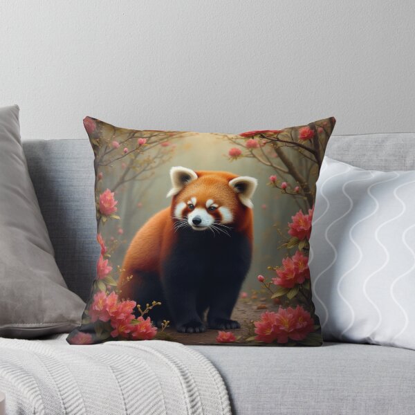 Item preview, Panda rojo con rododendros designed and sold by HabitableMoons.