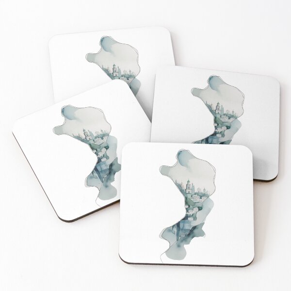 Item preview, Dreamy Watercolor Cityscape – Artistic Skyline Painting designed and sold by Moss and Moon Studio.