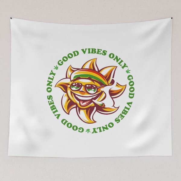 Item preview, Good vibes sun wearing a reggae hat, for hemp lovers designed and sold by paulo silveira.