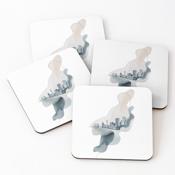 Item preview, Dreamy Watercolor Cityscape – Artistic Skyline Painting designed and sold by Moss and Moon Studio.
