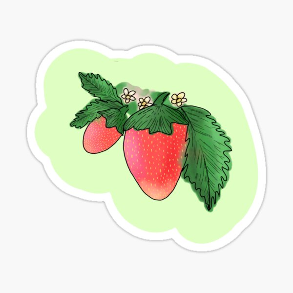 Vista previa del artículo con la obra «Fresas dulces y jugosas», diseñado y vendido por strawberryfrogi.
