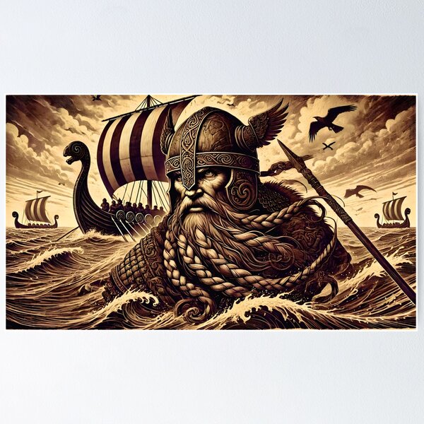 Item preview, Fierce Viking Warrior: Guardian of the Northern Seas designed and sold by FantasyVillaArt.