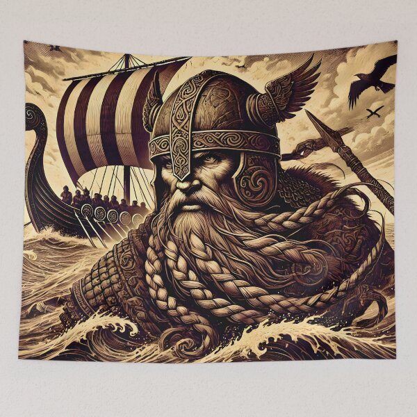 Item preview, Fierce Viking Warrior: Guardian of the Northern Seas designed and sold by FantasyVillaArt.