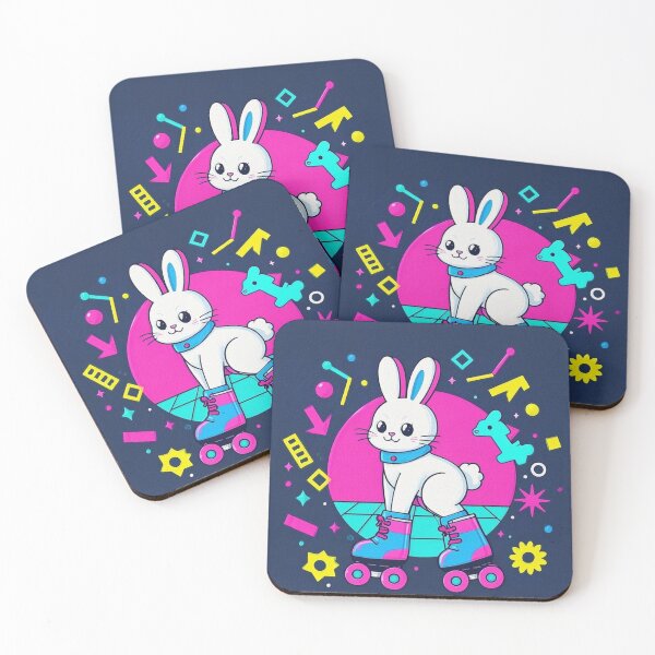 Item preview, Retro 80s Bunny Roller Skates – Vaporwave Aesthetic designed and sold by Kast25.