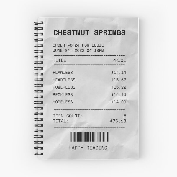 Item preview, chestnut springs by Elsie Silver bookstore receipt  designed and sold by catdiasart.