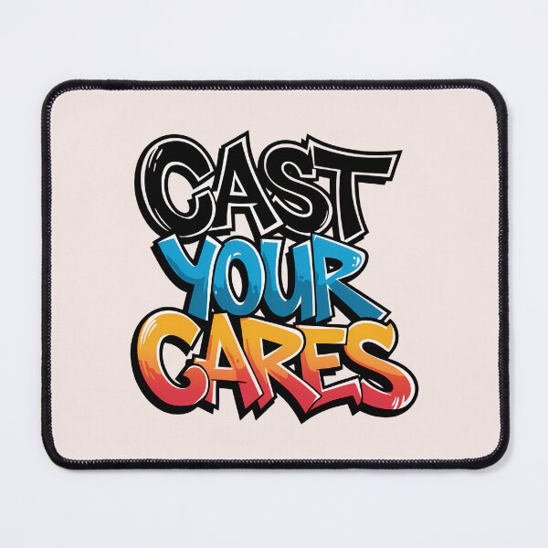 Item preview, 1 Peter 5:7 – Cast Your Cares | Graffiti Christian Street Art Bible Verse designed and sold by  KnitLuv.