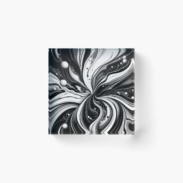 Item preview, Design White Black Abstract Forms Space Exploration Visions designed and sold by ART ATTACK ZONE.
