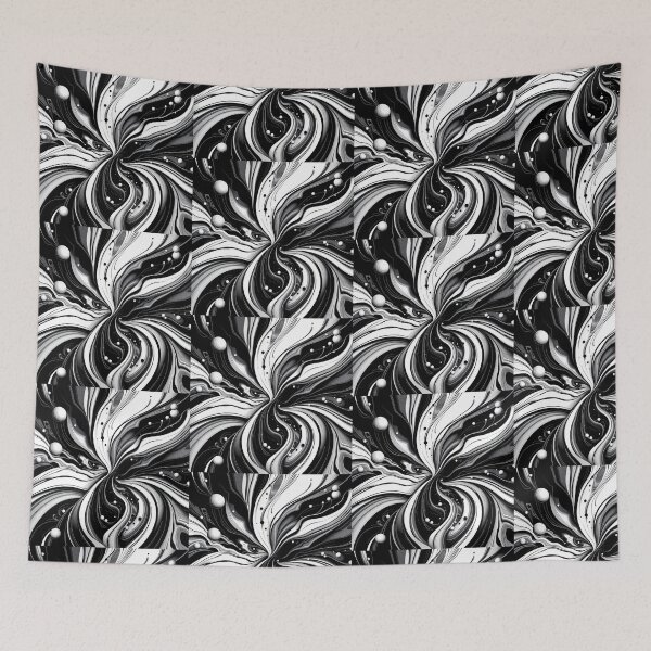 Item preview, Design White Black Abstract Forms Space Exploration Visions designed and sold by ART ATTACK ZONE.